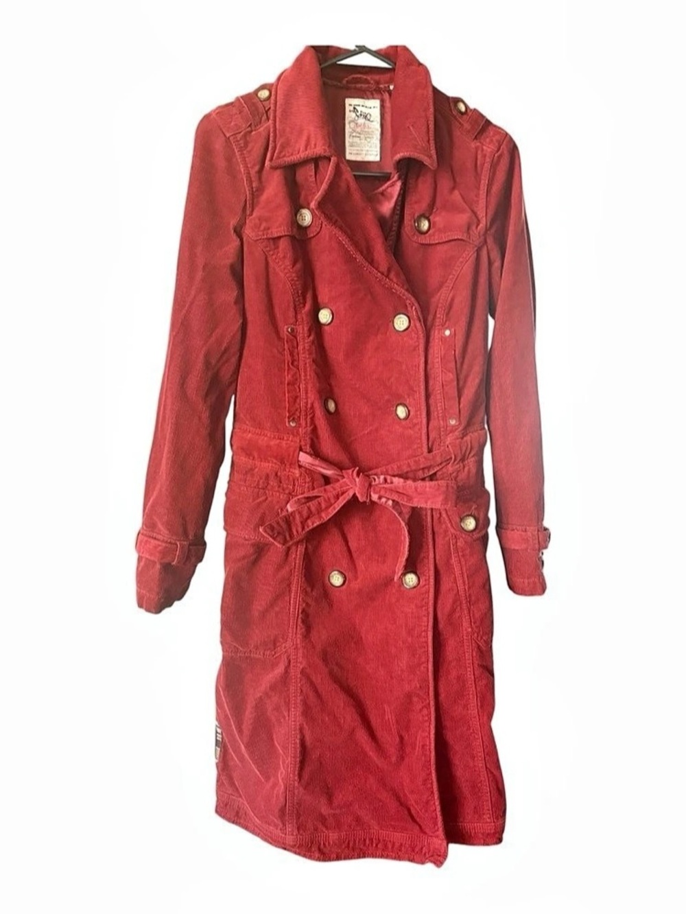 Triple Five Soul Y2K Red Trench Coat Size Small